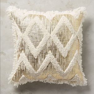 Anthropologie Foil and Fringe Pillow